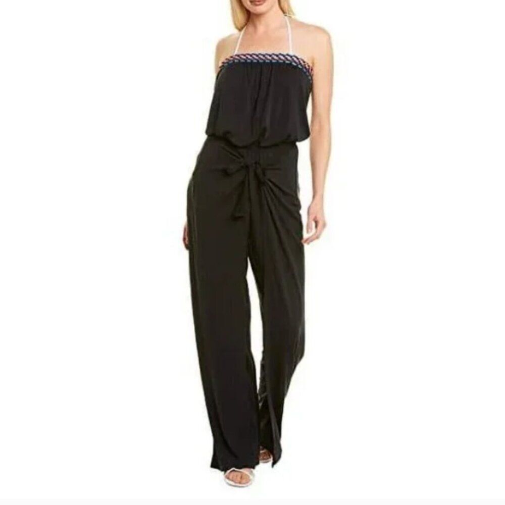 NEW La Blanca Strapless Wide Leg Jumpsuit Swimsuit Cover Up Size Medium